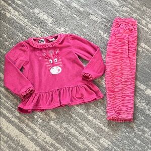 Cozy Pink Zebra Kids Matching Set